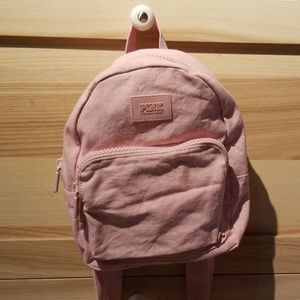 Pink mini canvas backpack